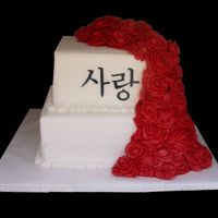 Korean Letters And Red Roses I wasn't so sure about this one when the bride described what she wanted, but I was really pleased with how it turned out! The bride...