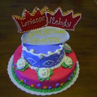 Princess Birthday Did this for a friend at work, whose grandaughters are having a birthday. Chocolate Chip cake with chocolate filling. Covered in...