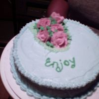 1St Roses My first cake, icing it, borders and roses.