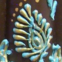 Close Up Of Chocolate Paisley Cake Art Here is a close up picture of some of the artwork on the chocolate paisley cake we did.