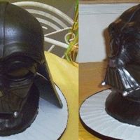 Sculpted Darth Vader Cake I wanted to upload another picture of my darth vader cake that had a view from the side as well.