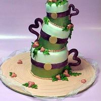 Coffee Mugs hazelnut cake with chocolate ganache. covered in fondant. created to look like stacked coffee mugs for my wifes birthday.