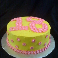 Flowers For 18Th Bday 10" round layered cake filled with choc ganache and covered in buttercream....all flowers are gumpaste and made by hand.