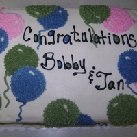 Congratulations Orange cake w/buttercream icicng - balloons