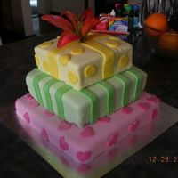 3 Tier Present Cake different angle