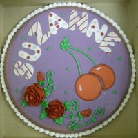 Real Big Cookie! i did this for a friend who thought i still made big cookies. . . no but o well, it has fondant pieces on it and i guess i'm happy...