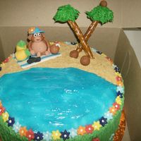 Luau Party This was real fun. It's a choc. cake with oreo and BC filling. The monkey and all of her items are fondant, everything else is BC with...