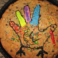 Turkey Cookie Cake Turkey cookie cake that I did for my husband and my father to take to thier cabin. Guess what they will be hunting!!!!! This is a 2 layer...