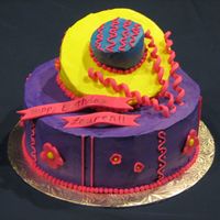 Lauren's Hip Hop Cake My attempt at a whimsical cake. Forgot to angle the bottom before I torted so I had a flat base. Cake is 10" on the bottom, 6"...