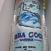 Grey Goose Cake A friend of mine wanted me to make a bottle of Grey Goose cake. After much plans falling through, I ended up painting the fondant free hand...