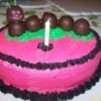 Choc Covered Cherries Catapillar Cake Child's First Birthday Personal Cake To Eat! Mother found a catapillar in bright basic color and wanted it in pink and black for the one year old's birthday. We took choc covered...