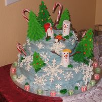 Christmas Snowman Did this cake for a Christmas Party at my church.Was a lot of fun to do!