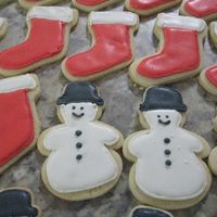 Christmas Cookies This is my first attempt at decorating cookies. Lots of mistakes, but not too bad for my first try. Sugar cookie w/ RI.
