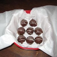 Cake Balls YUMMY! Chocolate cake, coffee, and dipped in chocolate. I made a bunch as Christmas gifts. They are always a huge hit.