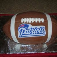 Patriot's Football Cake I baked this cake for my son's class Superbowl XLII Party. The teacher challanged the parents to bake a football cake and I accepted...