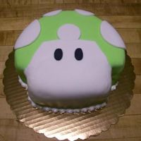 Super Mario 1Up All fondant. Simple chocolate cake with chocolate ganache.