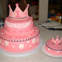 Lil Princess Theme 1St Birthday This was a cake for a 1st birthday with the Lil Princess theme. Buttercream with fondant accents and fondant/gumpast crowns