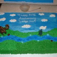 Moose Lodge Cake This is a full sheet cake for my in-laws Moose Lodge summer party.