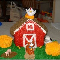 Barnyard Birthday My first barnyard cake...the animals on it were just the ones I put on to test out...she was putting her own Little Tykes animals on...a...