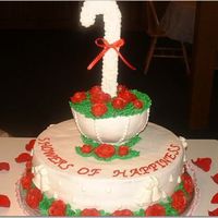 "showers Of Happiness" Bridal Shower Cake A cake similar to this was in a Wilton Bridal shower book...they wanted it with just red roses instead - the umbrella was a little...