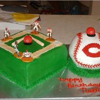 Reds Birthday Cake Reds baseball cake for boy's bday - all buttercream some fondant accents