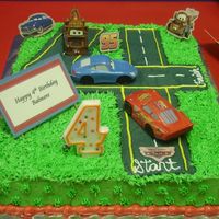 Pixar Car Cake Inspiration from cc member shenninger...Vanilla cake with all buttercream icing for my son's 4th birthday