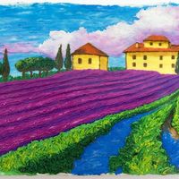 Lavender Field's Painting Another one of my buttercream paintings. Inspired by some pictures of lavender fields I saw at the art festival in Ft Worth. I was in the...