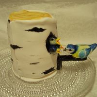 Bluetit Cake covered mmf also birds are made with mmf