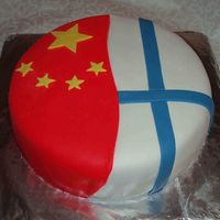 Finnish And Chinese Flag Marshmallow fondant.