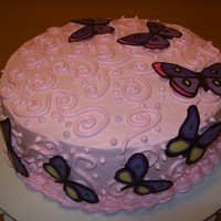 Butterflies Butterflies are chocolate transfers, chocolate buttermilk cake, raspberry mousse filling.