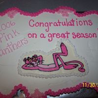 Pink Panther Cupcake Cake I made this cupcake cake for a friend at work. Her daughter is on a girl's baseball team and they were the "Pink Panthers"....
