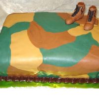 Camoflauge I don't even know why I am posting this cake on here. I REALLY don't like it. My customer wanted a camo covered cake with army...