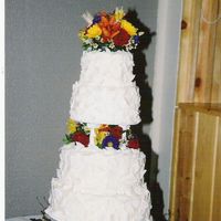 Fall Leaves This is my mothers second wedding cake, it was made for my cousin in Sept. of 2006. The frosting is buttercream with handmade/dried...