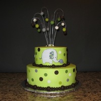 Elephant Theme Shower Buttercream iced cake. The customer provided a copy of the invitation and used edible image for the elephants. Hope you like it.