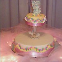 Kat's First Communion a sweet cake for a seet girl, all made in fondant with tiny flowers