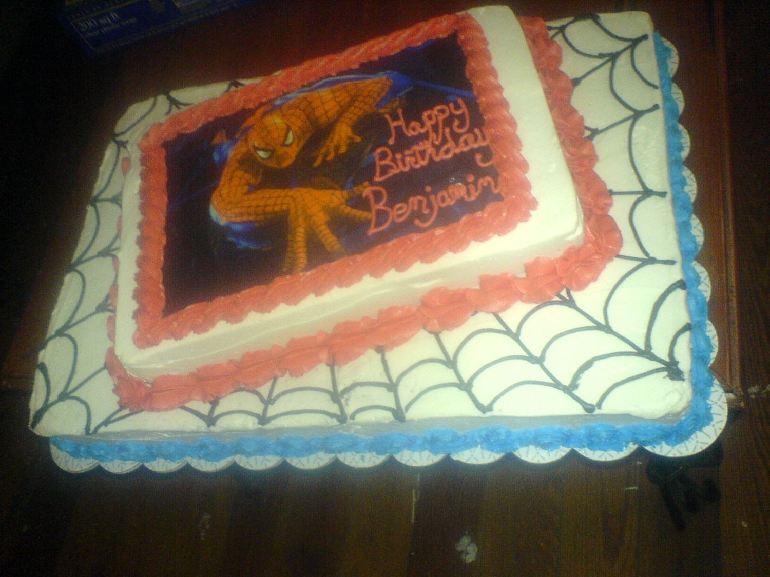 Spiderman Ok....this is Spiderman, again! Last night for some reason the image cracked and this morning I decided that I would bake a 9x13 to set...