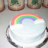 Rainbow Cake Course I: Week 2 cake. I was really pleased with how it turned out. White cake with C&C filling.