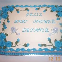Baby Shower Cake Tres leches with buttercream decorations.