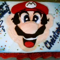 Super Mario Cake All buttercream with fondant accents. I enjoyed making this one.