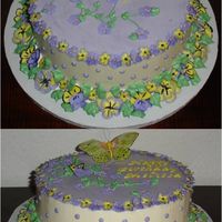 Pansies And Violets WASC without the Almond. Used vanilla instead. Strawberry Filling. Used my new FMM Tappits for the lettering. Need more practice. WC IMBC....