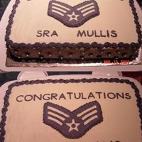 Air Force Sra Celebration Cake My husband requested this cake for his troop who was putting on SrA. It was a red velvet cake with a cream cheese icing. The rank was made...