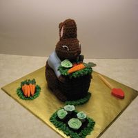 Peter Rabbit Saw this idea here on CC. Can't remember who the member was but thank you. It is a Williams Sonoma 3D rabbit pan. All the vegetables...