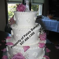 Purple Rose 4 Tier Simple Round with fresh Purple Roses