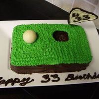 Golf Cake For my husbands birthday. The pin had sunk by the time we took this photo!