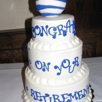 At&t Retirement AT&T Retirement cake for friends step-dad. Foam ball covered in fondant, WASC with BC.