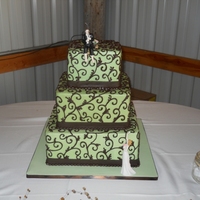 Josselyn 7"-10"-13" square. Bride found the cake on the knot and wanted it in square instead of round. Chocolate cake with chocolate...