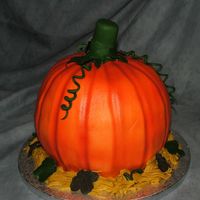 3-D Pumpkin pumpkin flavored cake with cream cheese frosting