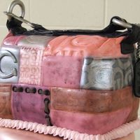 Coach Purse fondant over red velvet