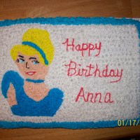 Cinderella Cake This was done for my granddaughter. I got the image from a picture on the computer. It was drawn freehanded on the cake, and all filled in...