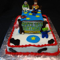 Toy Story Cake Toy Story Birthday cake, iced in buttercream. Decorations are fondant